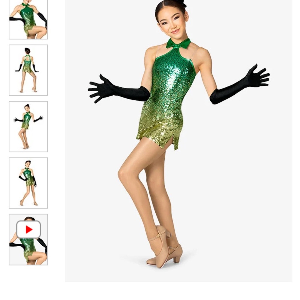 Green Sequin Kids Costume